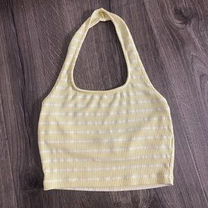 BRIGHT YELLOW HALTER TOP